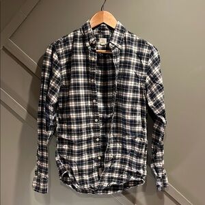 J. Crew Green and Blue Plaid Flannel Shirt